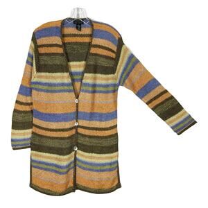 NWOT VINTAGE SIGRID OLSEN Cardigan S Multi Mother Pearl Long Sleeve Cotton Rayon